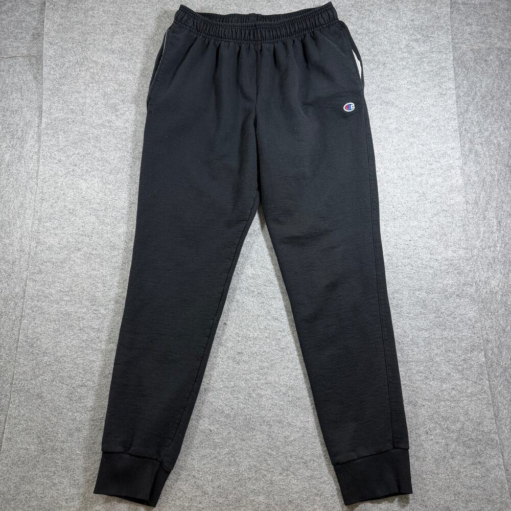 Champion Sweatpants Mens L Black Heavyweight Fleece Cuffed Joggers Drawstring
